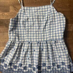 Blue rain blue white gingham